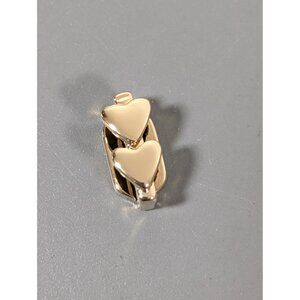 Keep Collective Double Heart Bar Gold Tone Slide Charm NEW